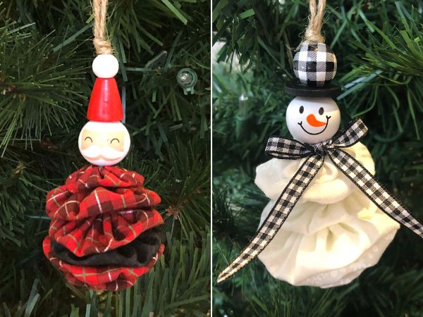 Yo-yo Santa and Snowman Ornaments