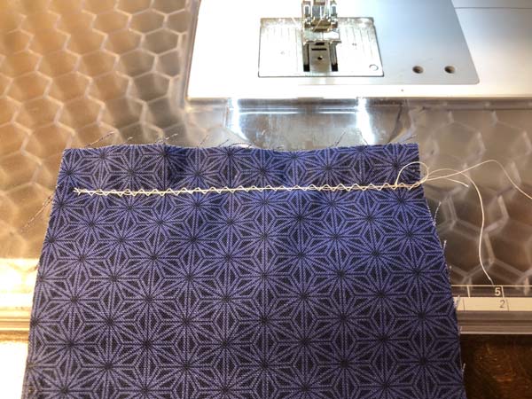 Zig Zag Gather 6 Showing Fabric Ready to Gather