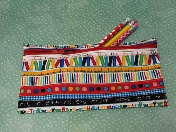 Zippered Pencil Case with Pencils