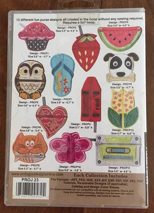 Anita Goodesign Pocket Purses Package Back