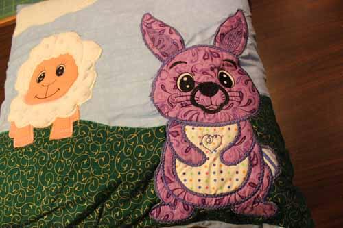 Machine Embroidered Animal Pillow