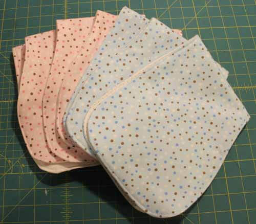 Contoured Baby Burp Cloths