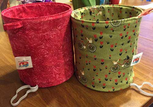 Fat Quarter Pop Up basket - two versions