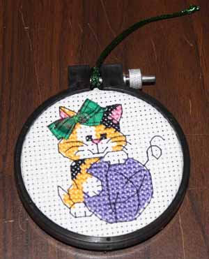 Cat Cross Stitch Ornament