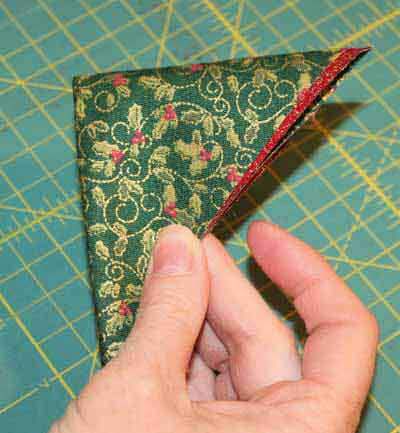 Fabric Snowflake - Holding the fabric left handed