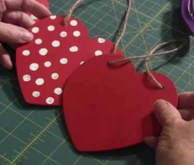 Wooden Decorated Valentine Hearts