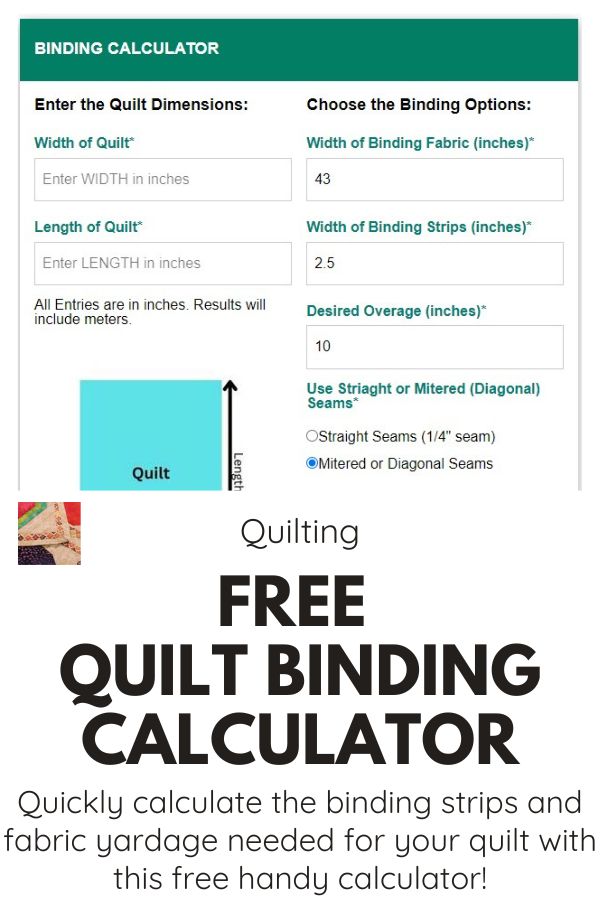 Free Quilt Binding Calculator - pin