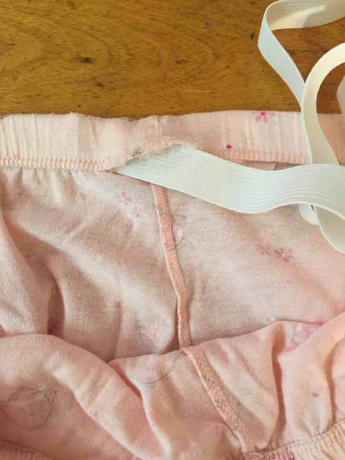 Replace Elastic in Pants - Push Elastic Through Casing